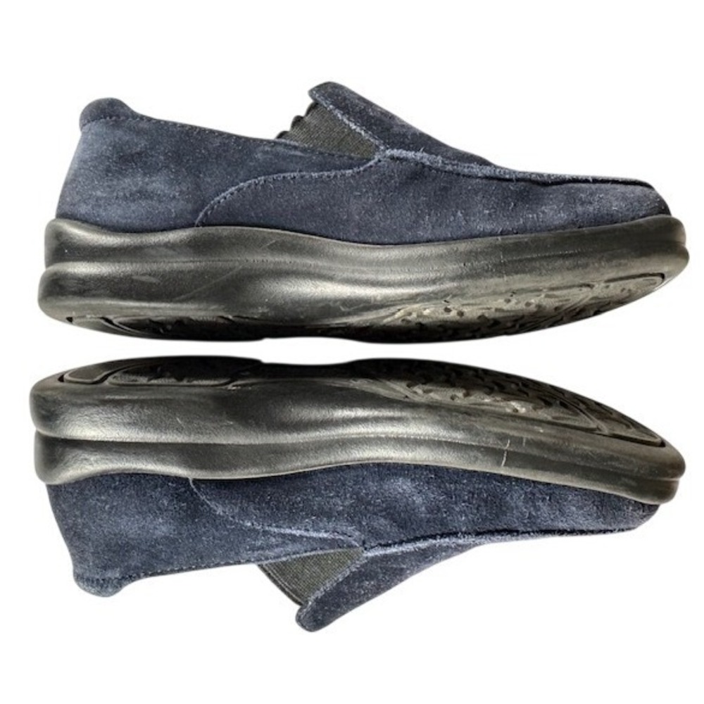 Birkenstock Slip On Shoes Women Navy Suede Comfort Loafers Size 38 / 7.5 - Picture 8 of 14